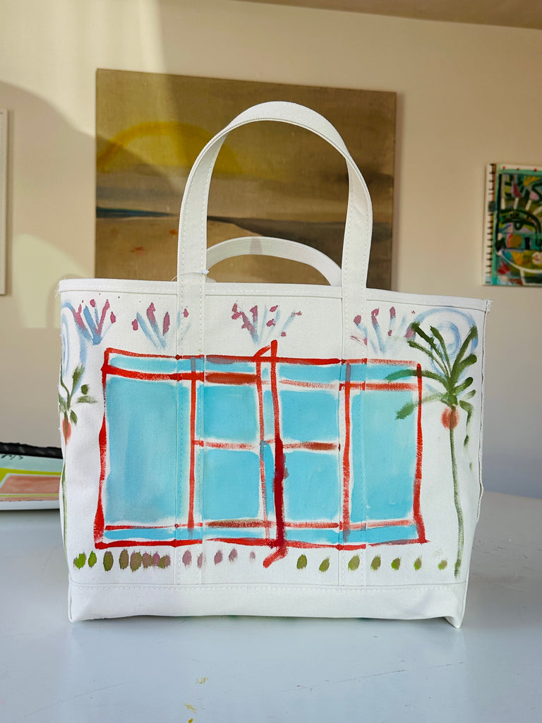 Large Hand-Painted Tote Bag 1