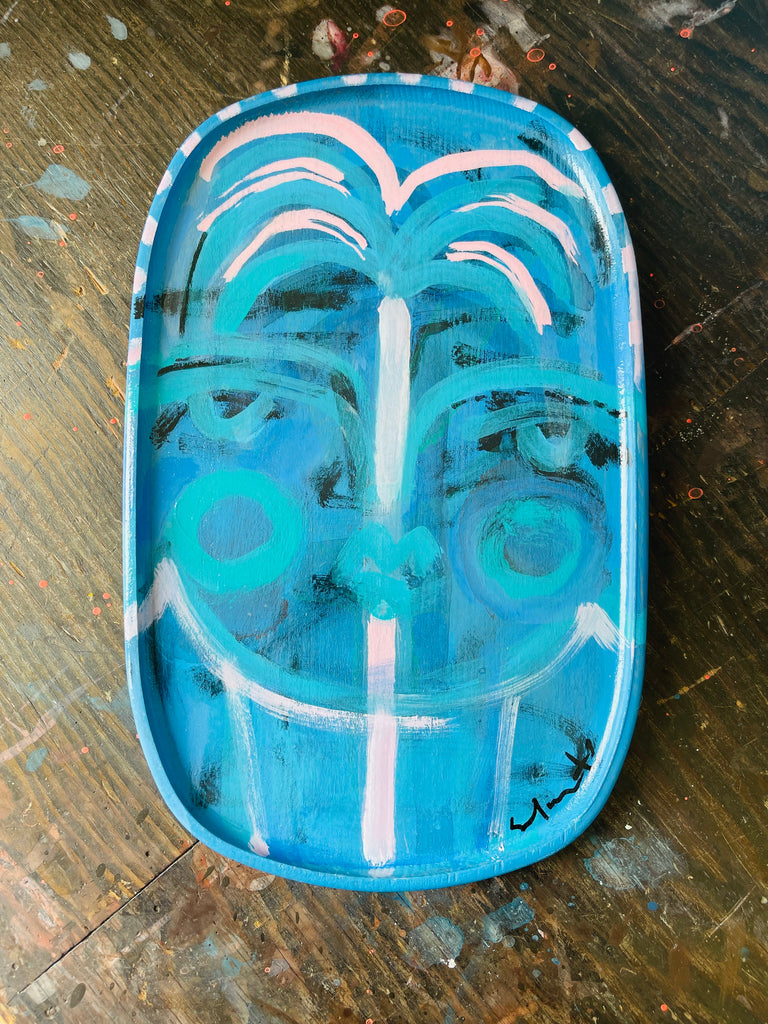 Hand Painted Valet Tray - Palm Face