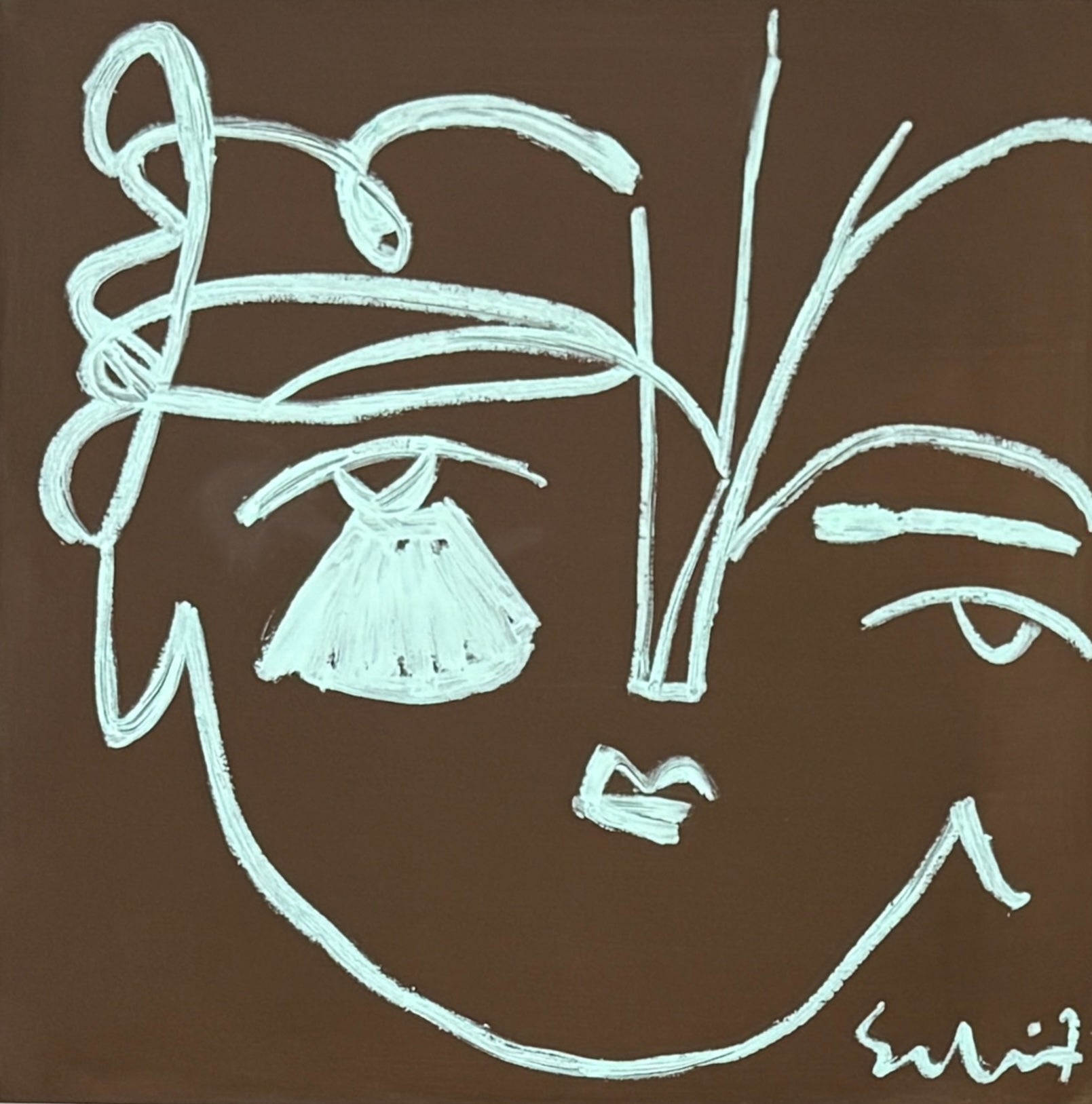 Earth with Line Face