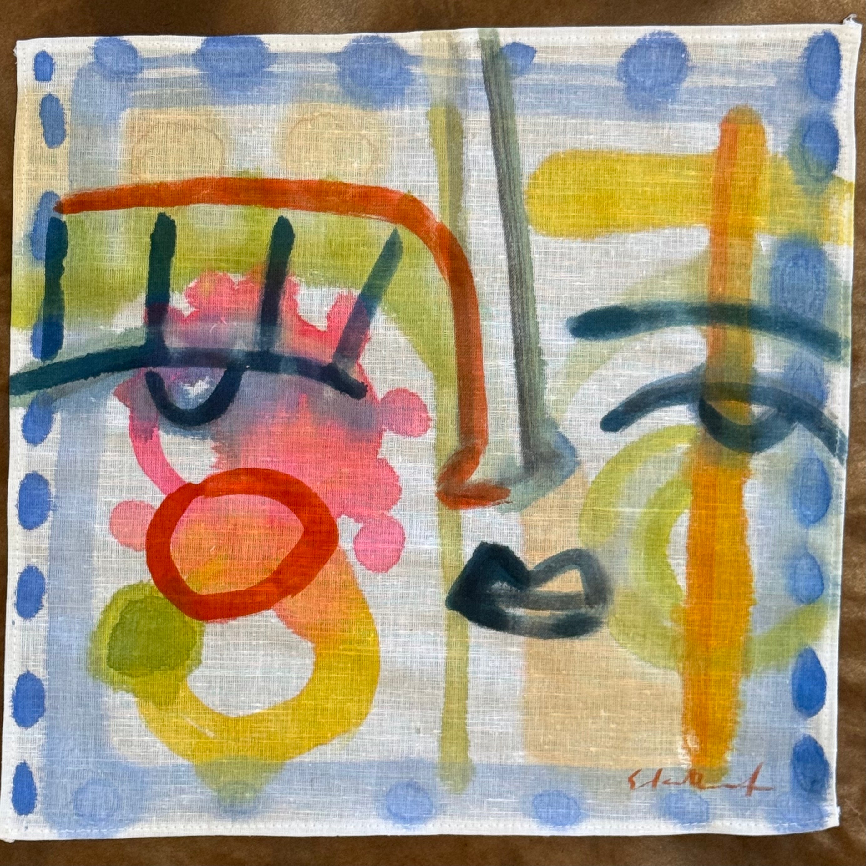 FD Hand Painted Linen Handkerchief 9