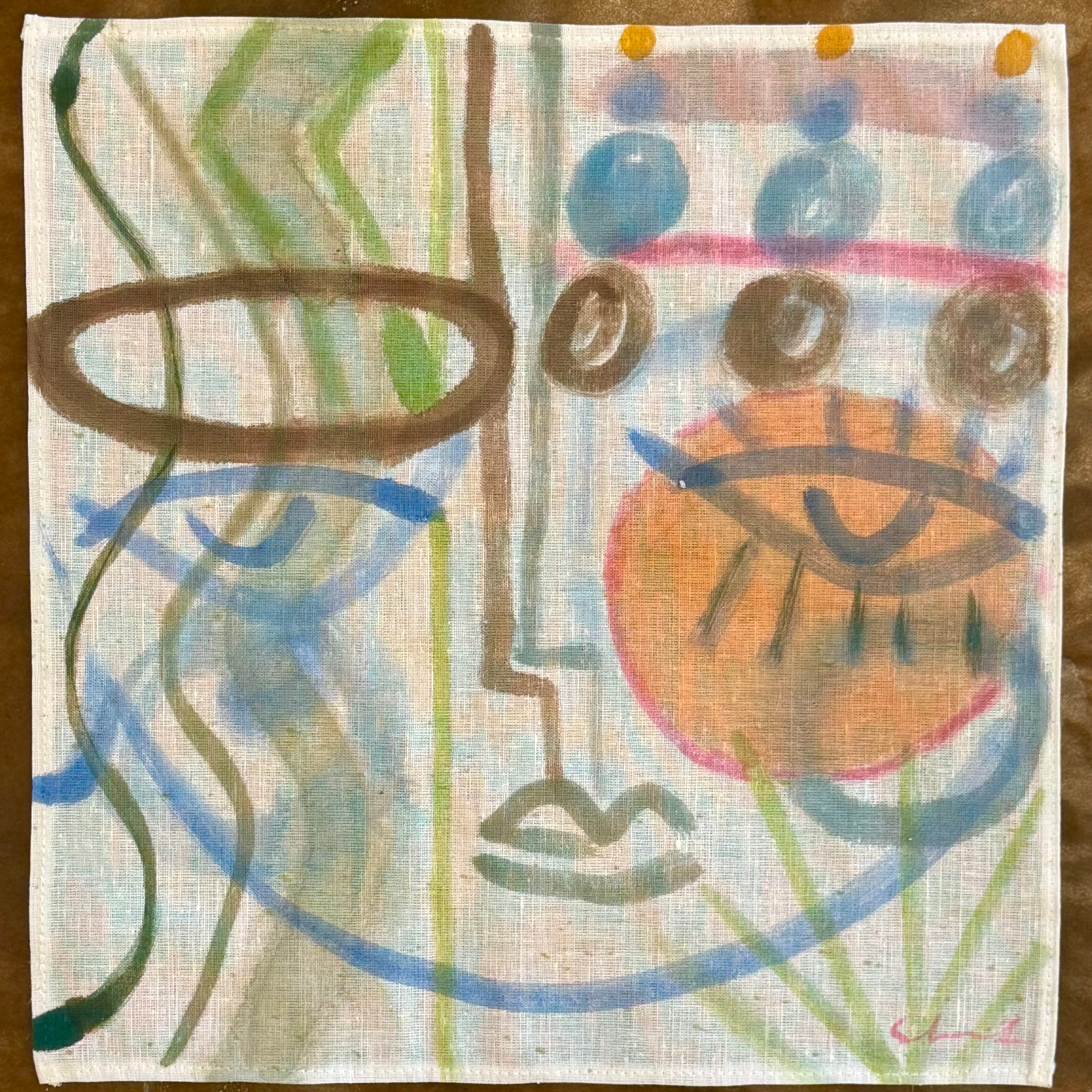 FD Hand Painted Linen Handkerchief 4