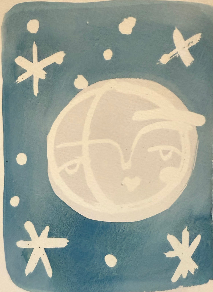 Simple Blue Moon & Stars