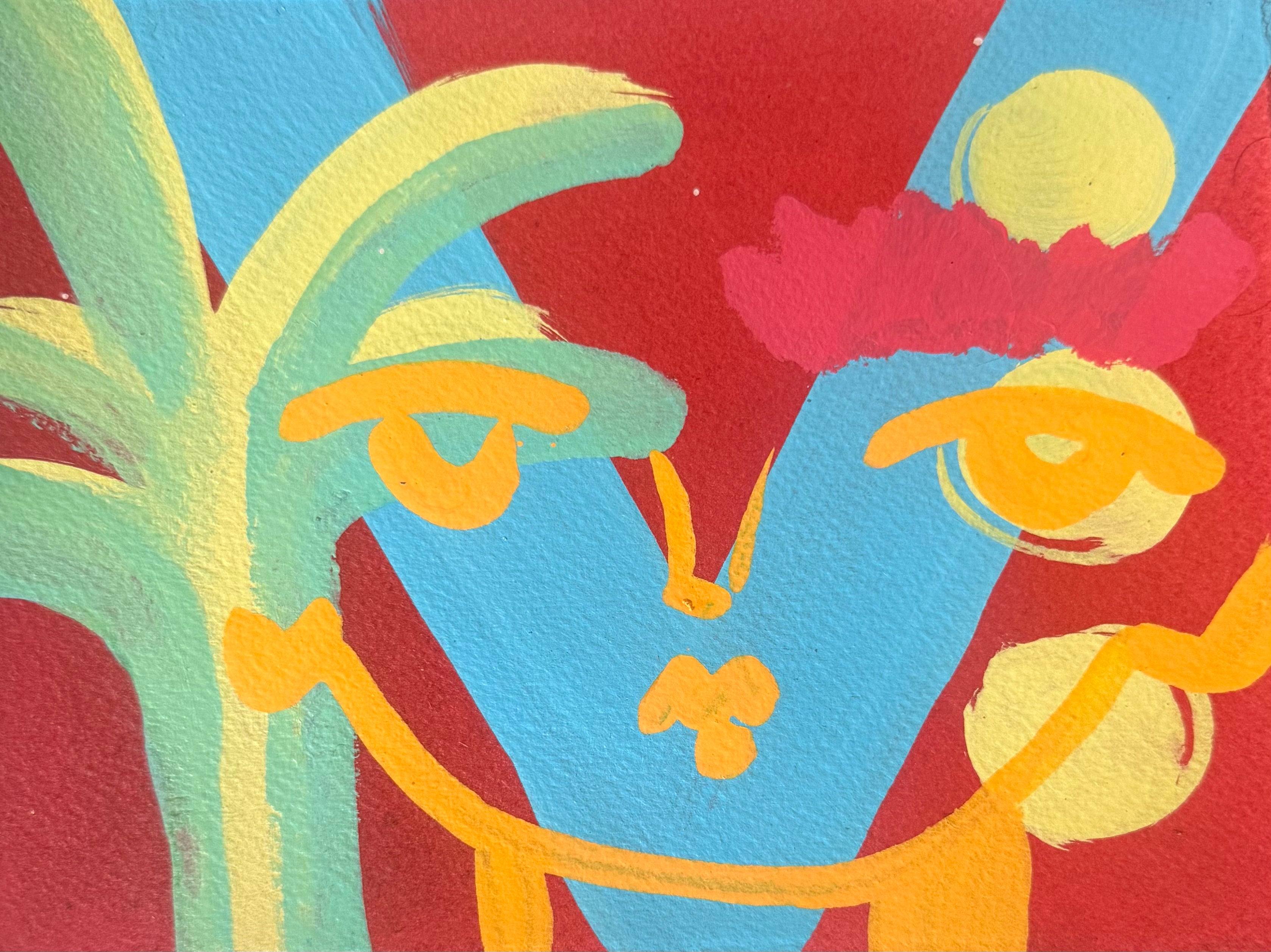 Red Palm Face