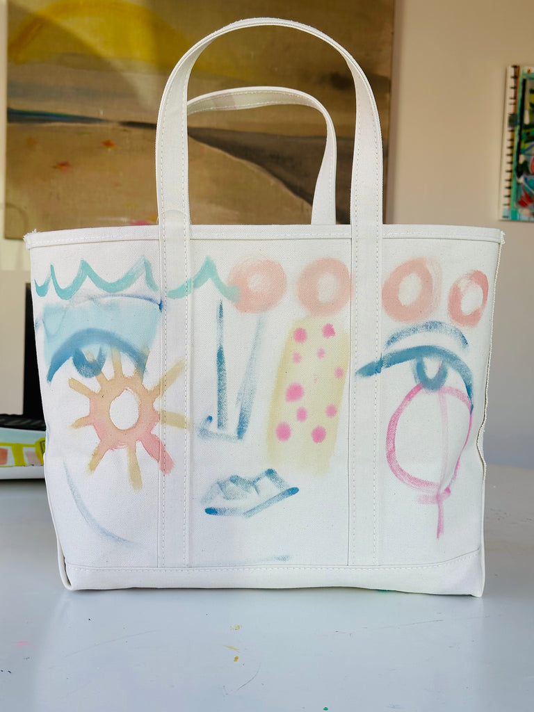Large Hand-Painted Tote Bag 7