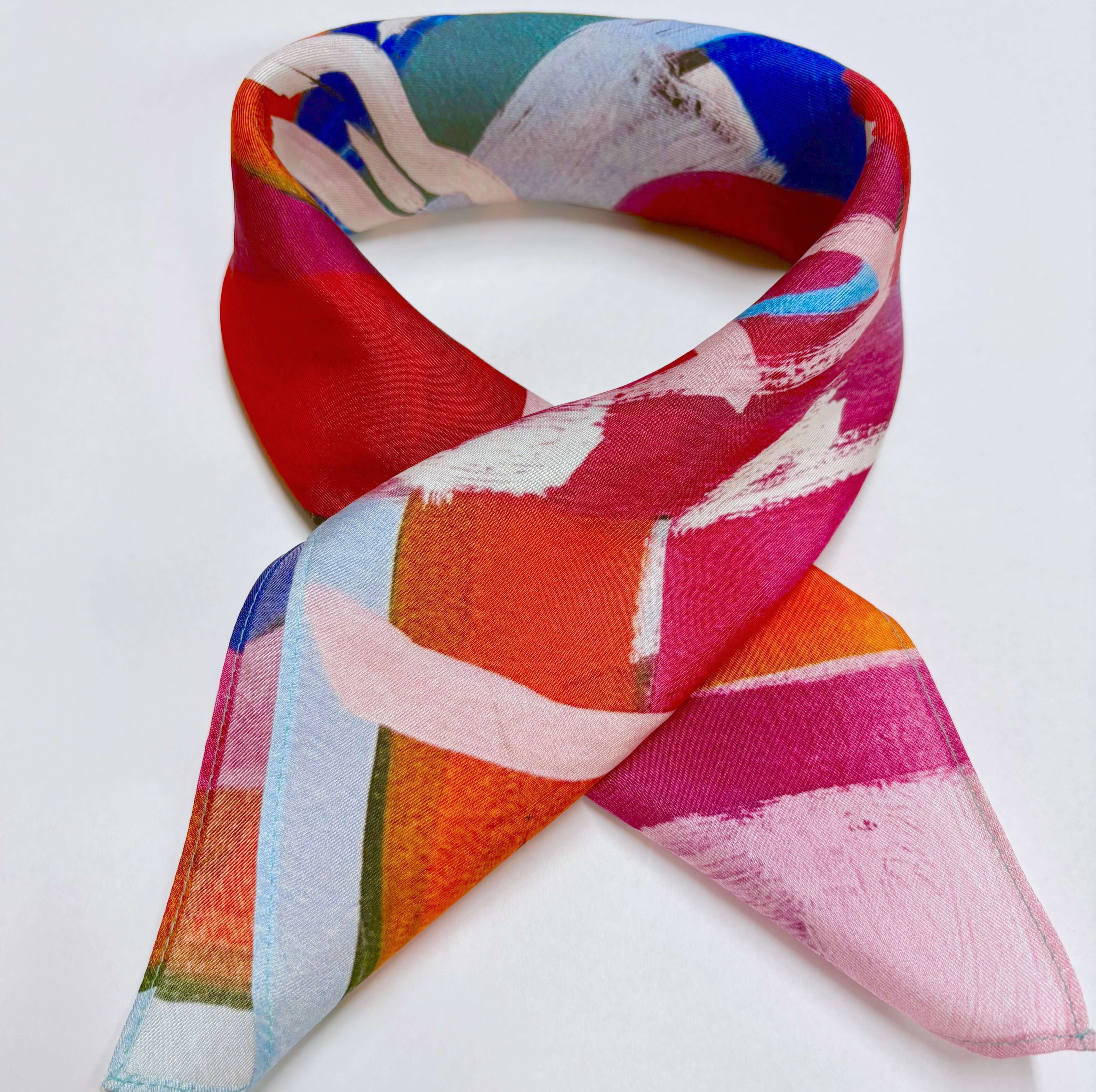 Feliz Silk Scarf - 18x18 | Sally King Benedict